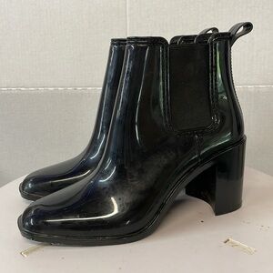 Jeffrey Campbell Womens Sz 9 Stormy Chelsea rain boots Black‎ Pull On